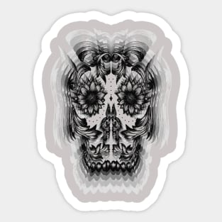 Sugarskull, Ornament Skull,  trippy,psychedelic Sticker